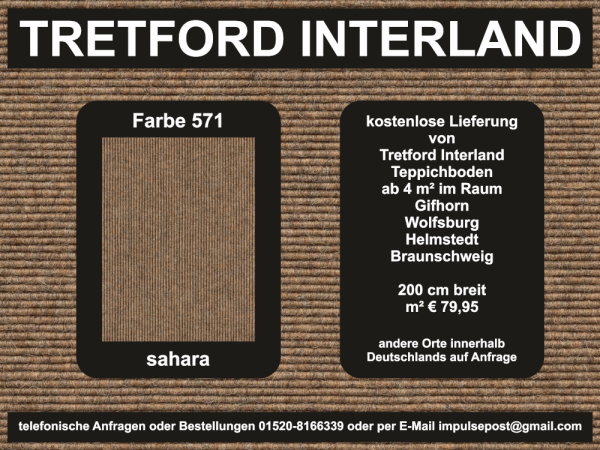 571-sahara.jpg – Tretford Interland Teppich in Sahara-Beige – warm und einladend